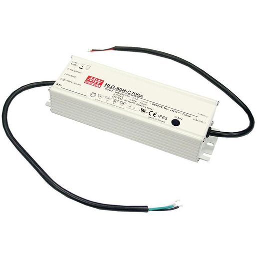 Mean Well LED TRAFO 60W IP67 12V 5A / MEANWE HLG-80H-12A