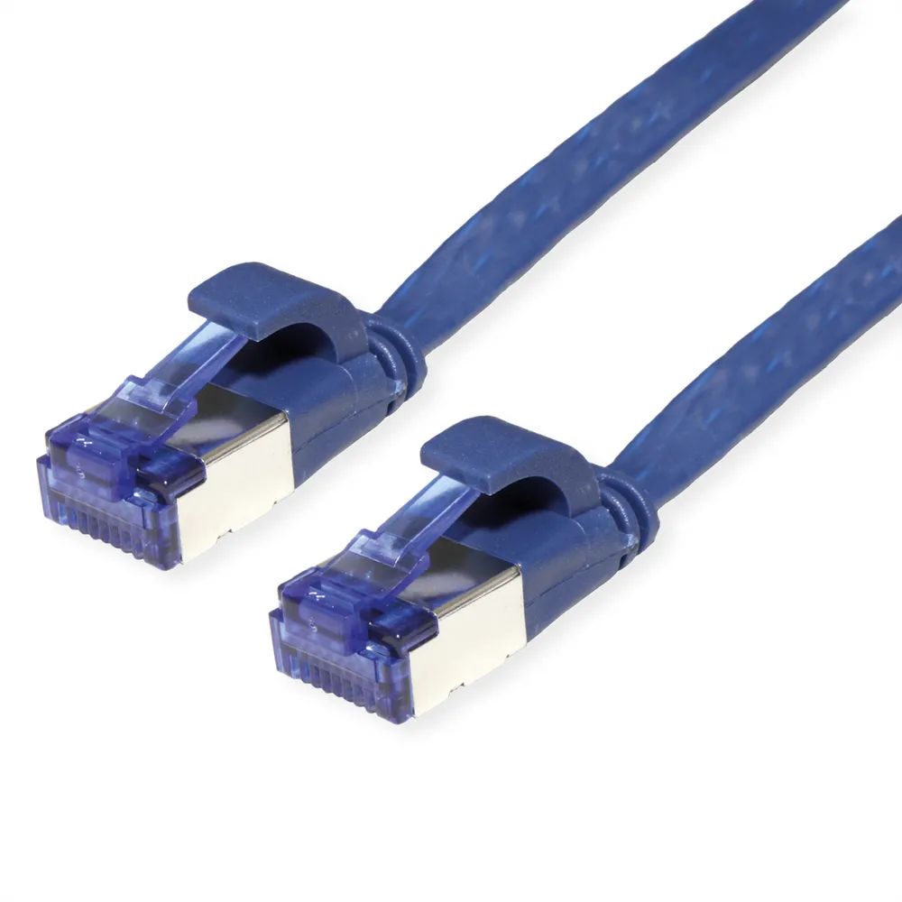 VALUE Patchkabel Cat.6A (Class EA) FTP, extra-flach, blau, 1 m