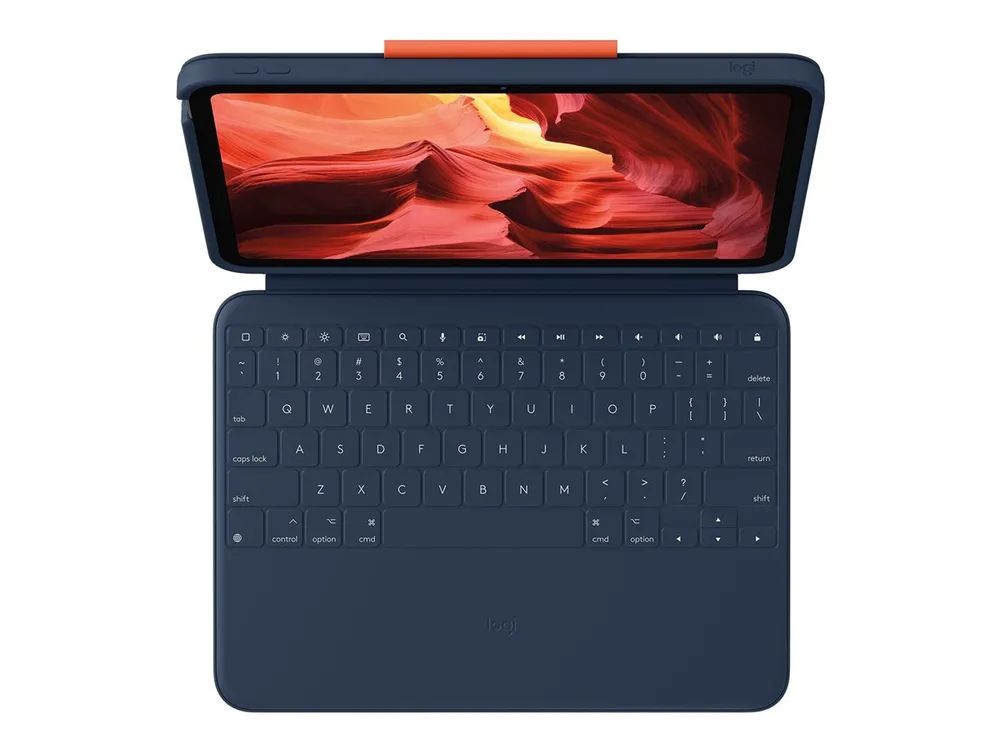 Logitech Rugged Combo 4 - Tastatur und Foliohülle - Apple Smart connector - Classic Blue - für Apple 10.9-inch iPad (10. Generation)