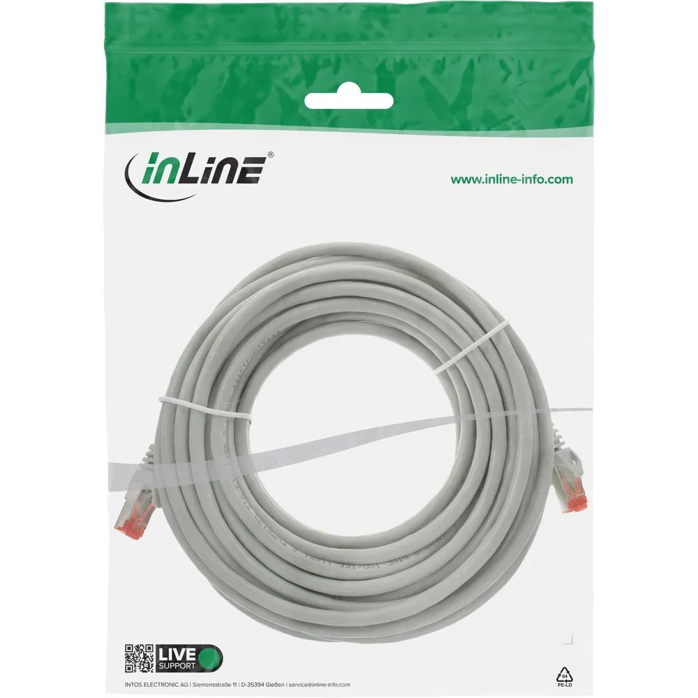 InLine Patchkabel - S/FTP (PiMf) - Cat.6 - 250MHz - PVC - Kupfer - grau - 5m