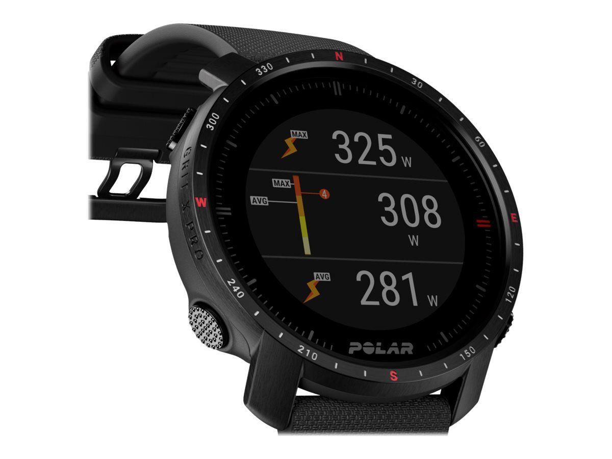 POLAR Grit X Pro - Schwarz DLC - Sportuhr mit Band - Fluorkautschuk (FKM)