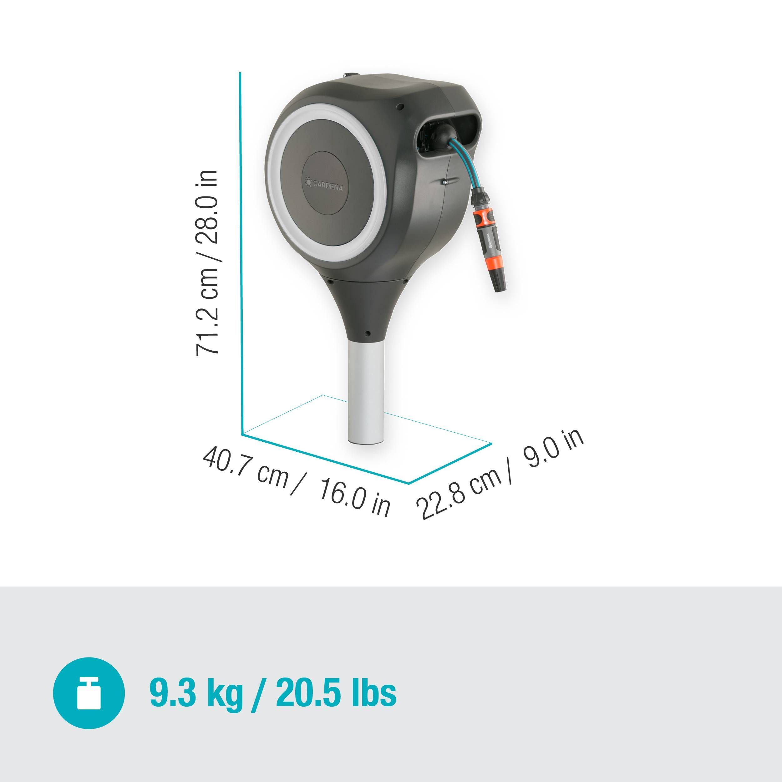 Gardena Garten-Schlauchbox RollUp M, 20 m, weiß