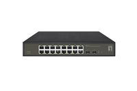 LevelOne Hilbert 18-Port Gigabit Smart Lite Switch - 16 x Gigabit RJ45 - 2 x Gigabit SFP - Managed - L2 - Gigabit Ethernet (10/100/1000) - Rack-Einbau