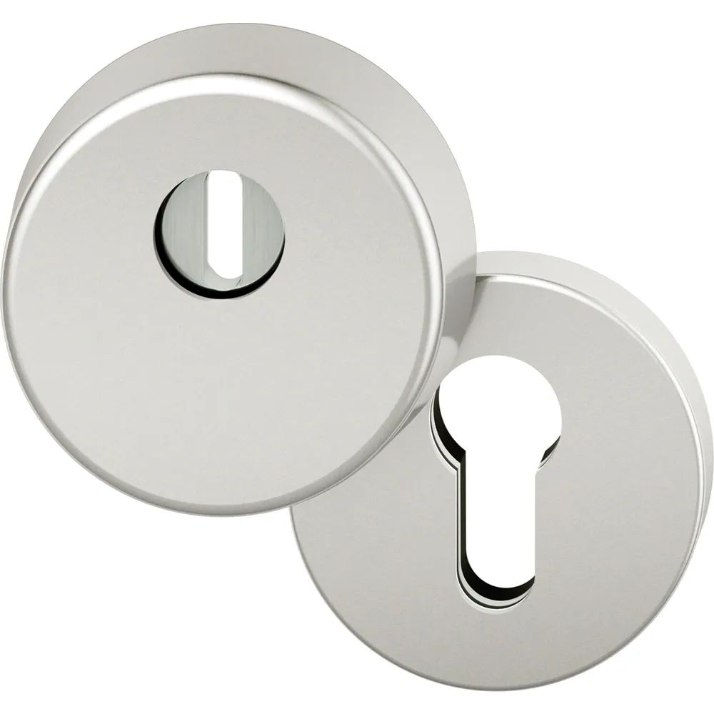 FSB Sicherheits-Zylinderrosette rund mit Kernziehschutz, Aluminium silber