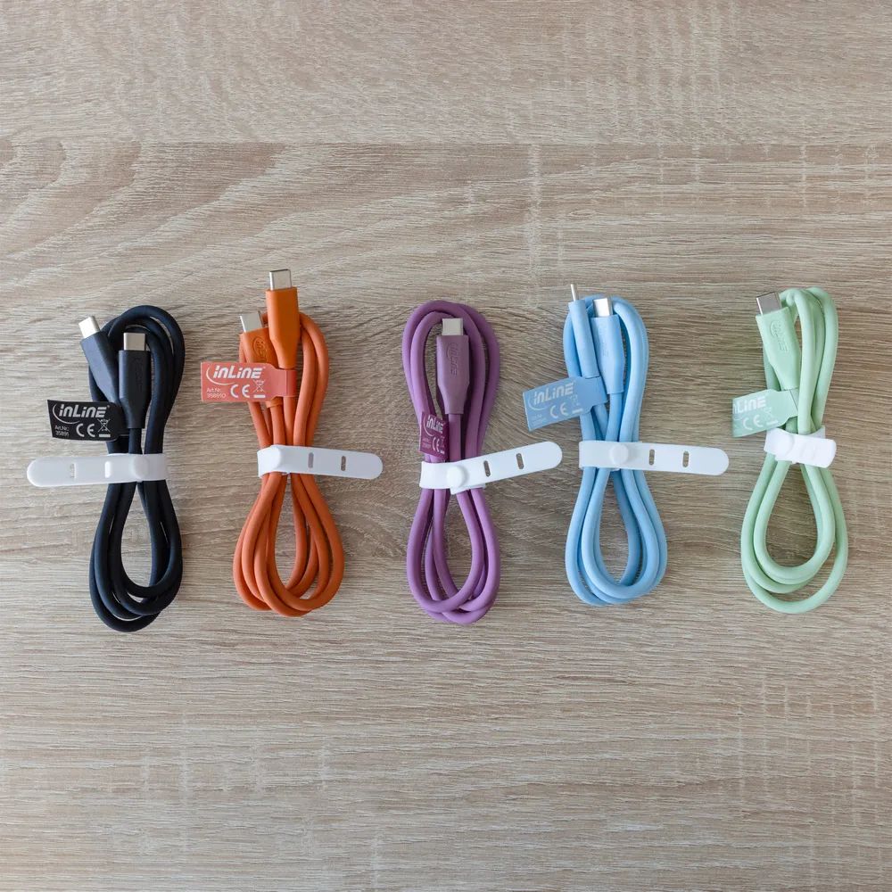 InLine USB 2.0 Kabel - USB-C Schnellladekabel 100W - Eisbonbon/blau 0,5m