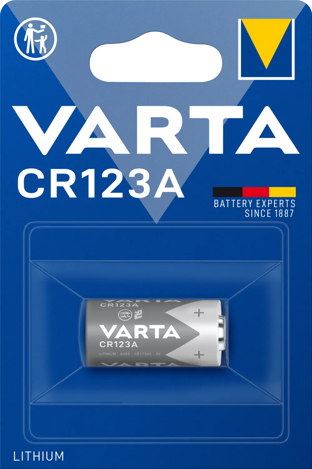 VARTA LITHIUM Cylindrical CR123A Blister 1