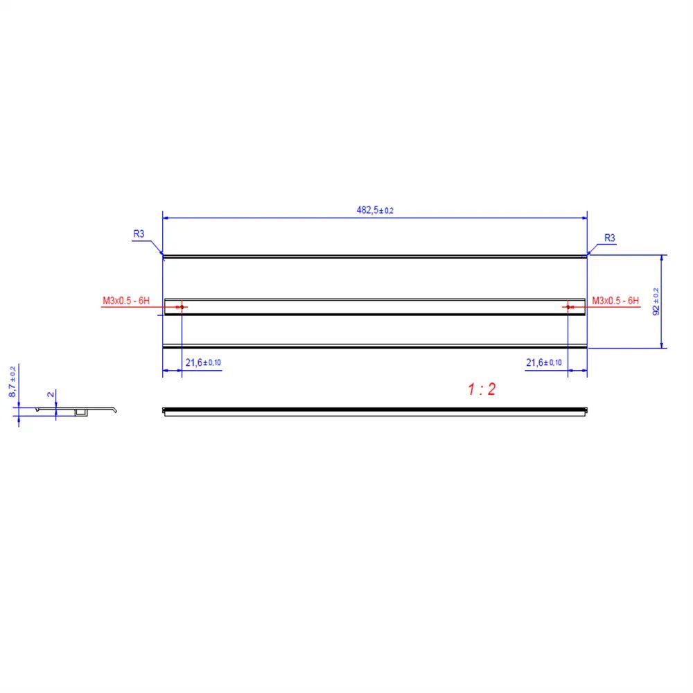 BACHMANN TOP FRAME Deckel 8-fach sw eloxiert