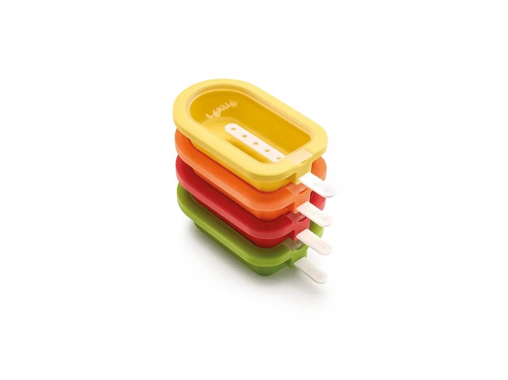 Lékué Stapelbare Mini Stieleisformen, 4er-Set - Mixed