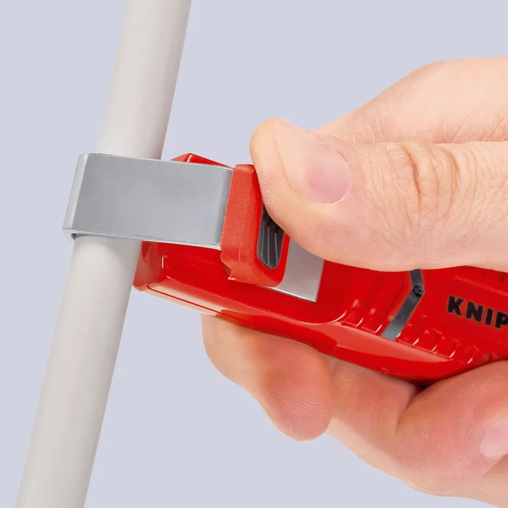 KNIPEX Abmantelungswerkzeug mit Schleppklinge schlagfestes Kunststoffgehäuse 130 mm