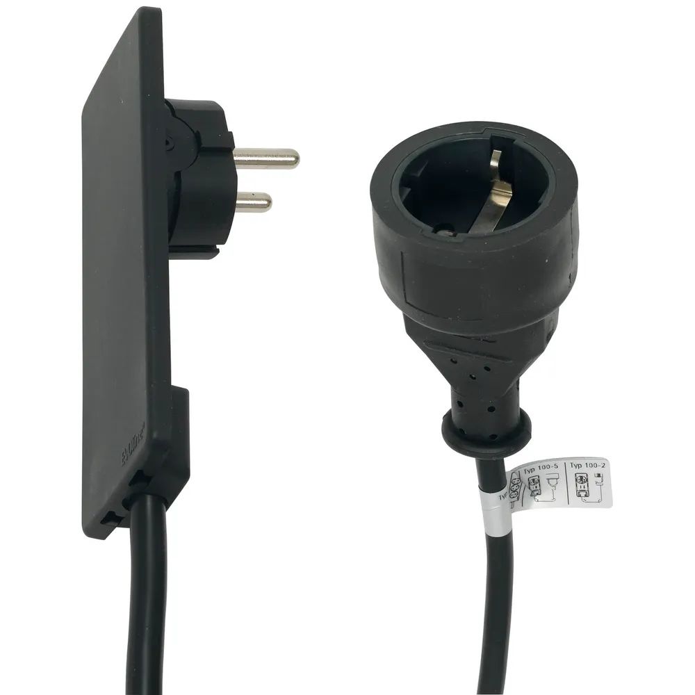 EVOline Plug-Verlängerung mit Schukokupplung, Kunststoff schwarz