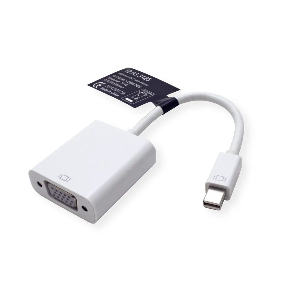 ROLINE Mini DisplayPort-VGA Adapter, Mini DP ST - VGA BU, Aktiv