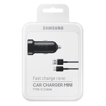 Samsung Kfz-Schnellladegerät Mini "EP-LN93" mit USB-C-Kabel, Schwarz