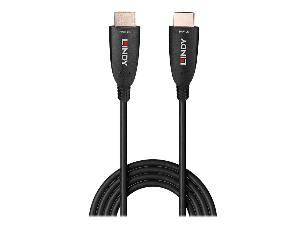 Lindy HDMI-Kabel - HDMI männlich zu HDMI männlich - 20 m - Glasfaser - Schwarz - unterstützt 8K 60 Hz (7680 x 4320)