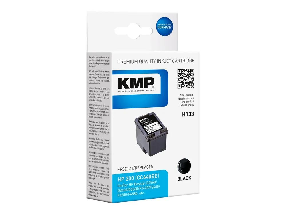 KMP H133 - 4 ml - Schwarz - kompatibel - Tintenpatrone (Alternative zu: HP 300, HP CC640EE)
