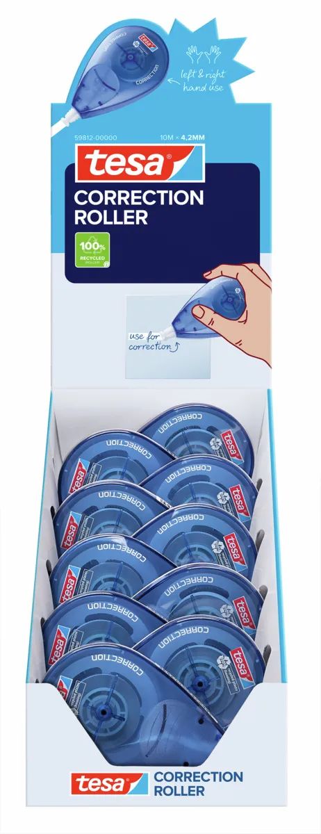 Tesa Roller Korrigieren ecoLogo Seitwärtsroller Display