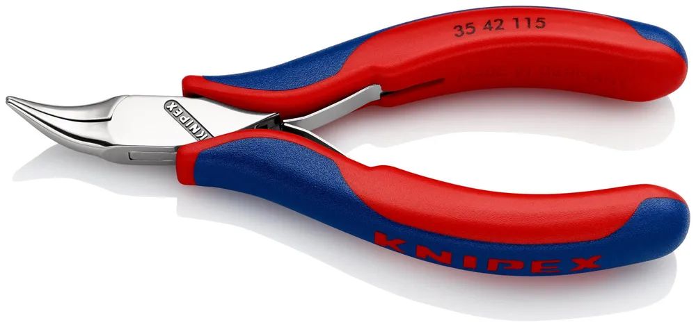 KNIPEX Elektronik-Greifzange mit durchgestecktem Gelenk mit Mehrkomponenten-Hüllen 115 mm