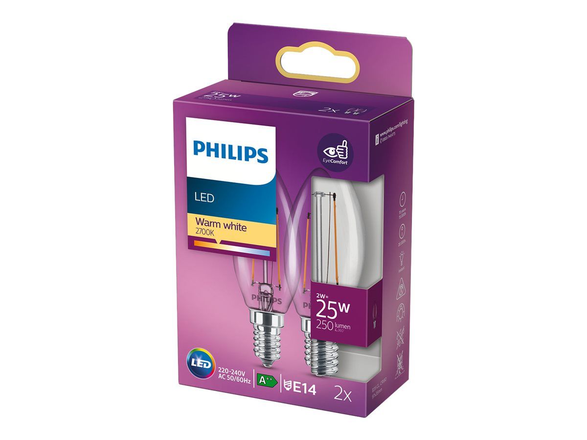 Philips 78205400 LED (monocolore) Classe energetica A++ (A++ - E) E14 Candela 2 W= 25 W Bianco caldo (Ø x L)