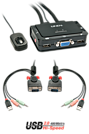 Lindy VGA KVM Switch Compact USB 2.0 Audio 2 Port