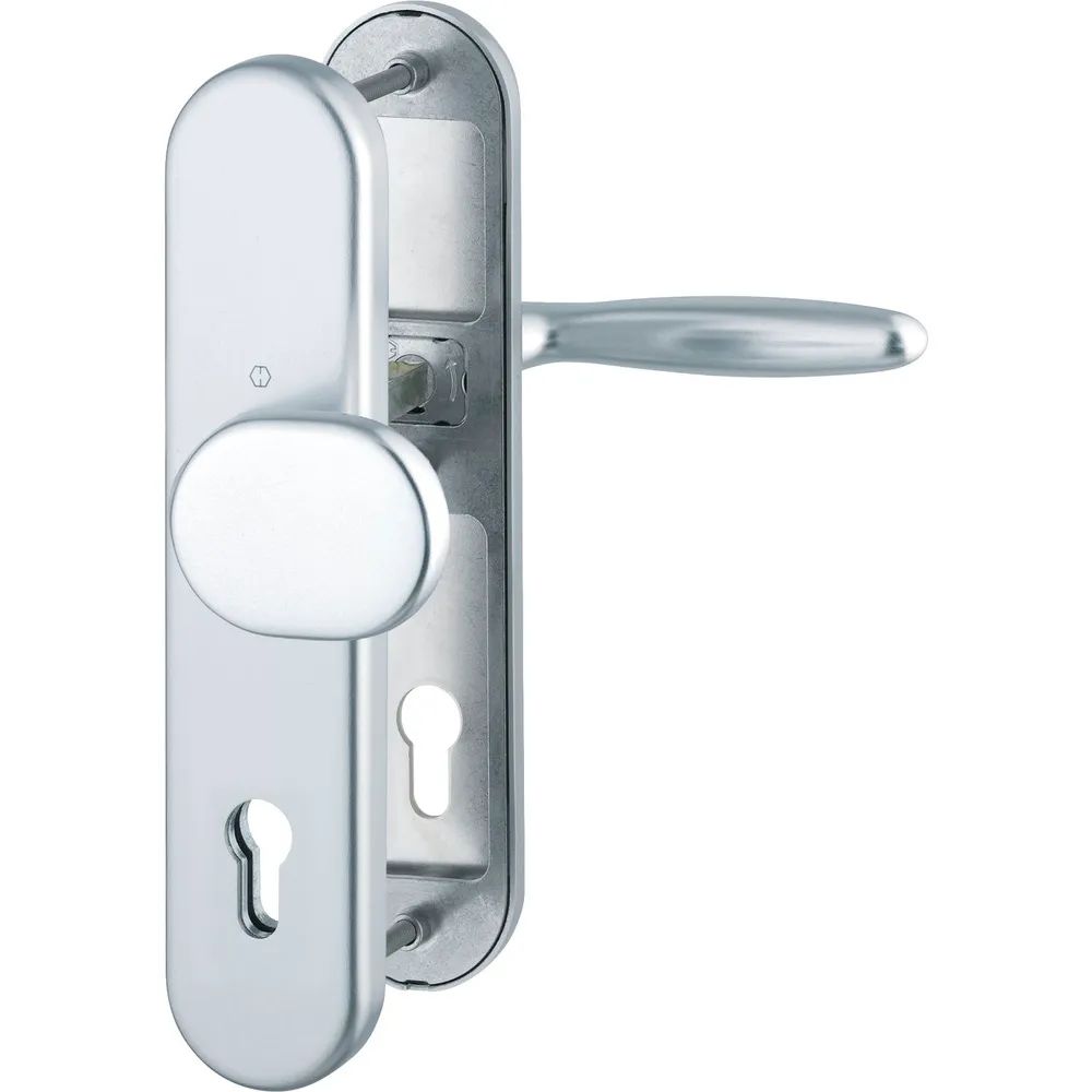 Hoppe SH-Wechselgarnitur VERONA-auf Schild PZ88, 37-47, SST, ohne Kzs., silber