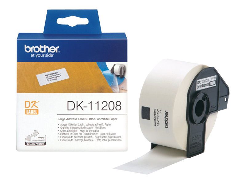 Brother DK-11208 - Schwarz auf Weiß - 400 Adressetiketten