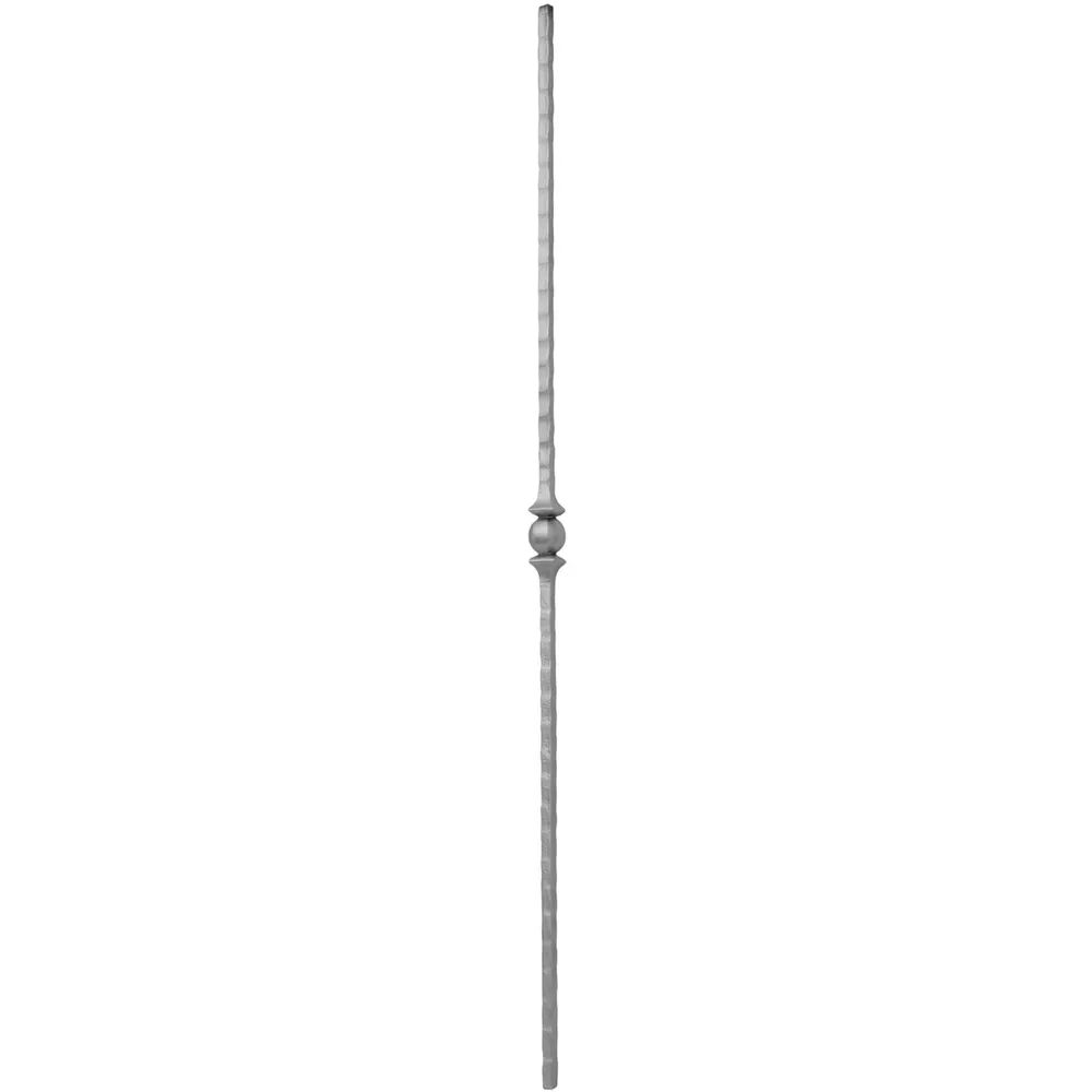 ARTEFERRO Zierstab VK 12 mit 1 Knopf, Länge 1000 mm, Schmiedeeisen gehämmert
