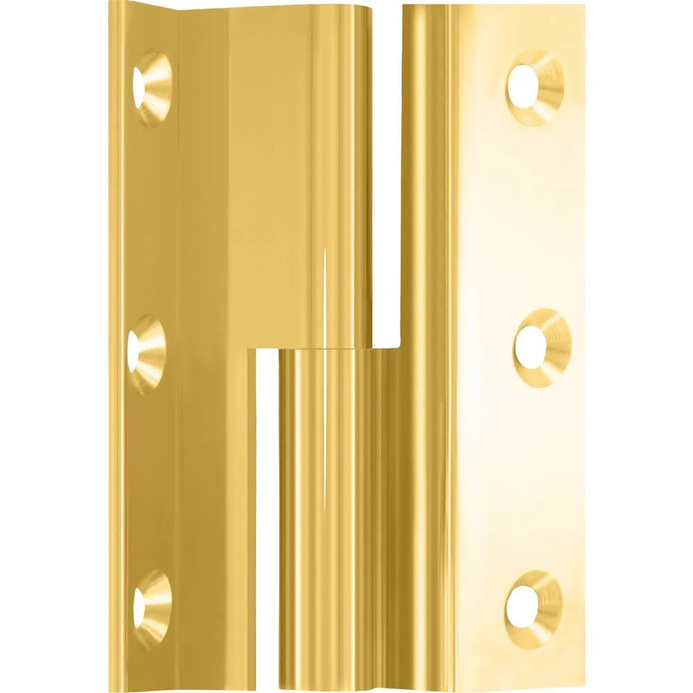 Schumacher Friedhelm OHG Metallverarbeitung Möbelband Kröpfung D, Zylinderkopf links, 50x33 mm, Messing poliert