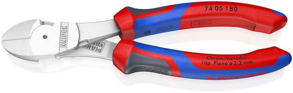 KNIPEX Kraft-Seitenschneider mit Comfort-Griffen verchromt 180 mm