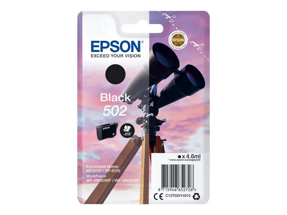 Epson 502 - 4.6 ml - Schwarz - original - Blister