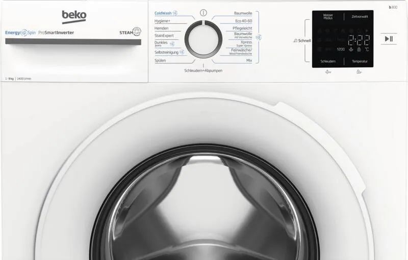 Beko BM3WFU39413W Waschmaschine, 1-9 kg, Weiß