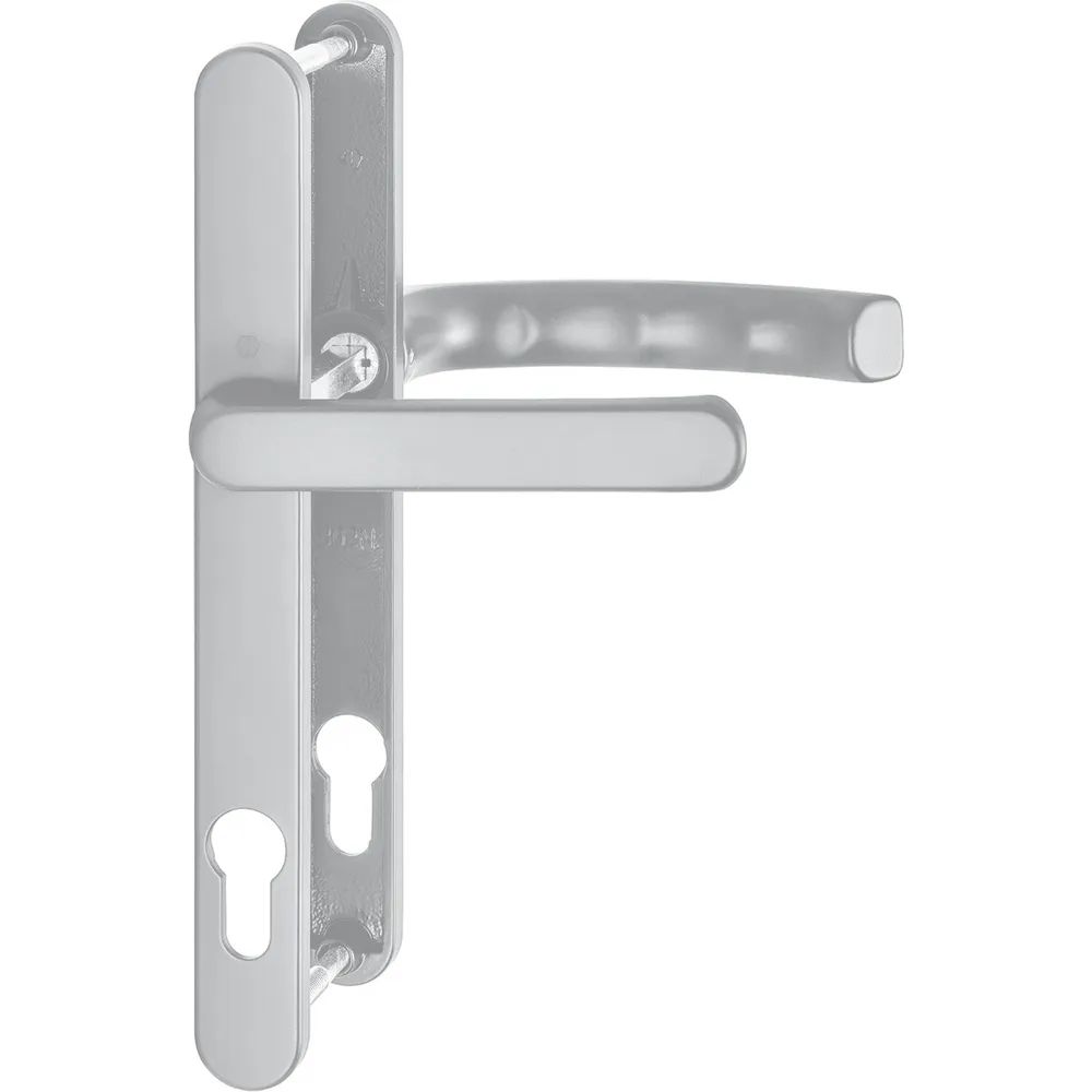Hoppe Drückergarnitur LIÈGE - Schmalschild 24 mm, Griff flach,67 - 72,silber eloxiert