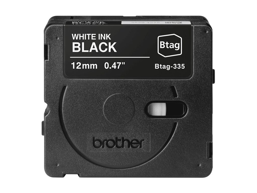 Brother Schriftband BTAG-335 Weiß auf Schwarz 12 mm x 4 m