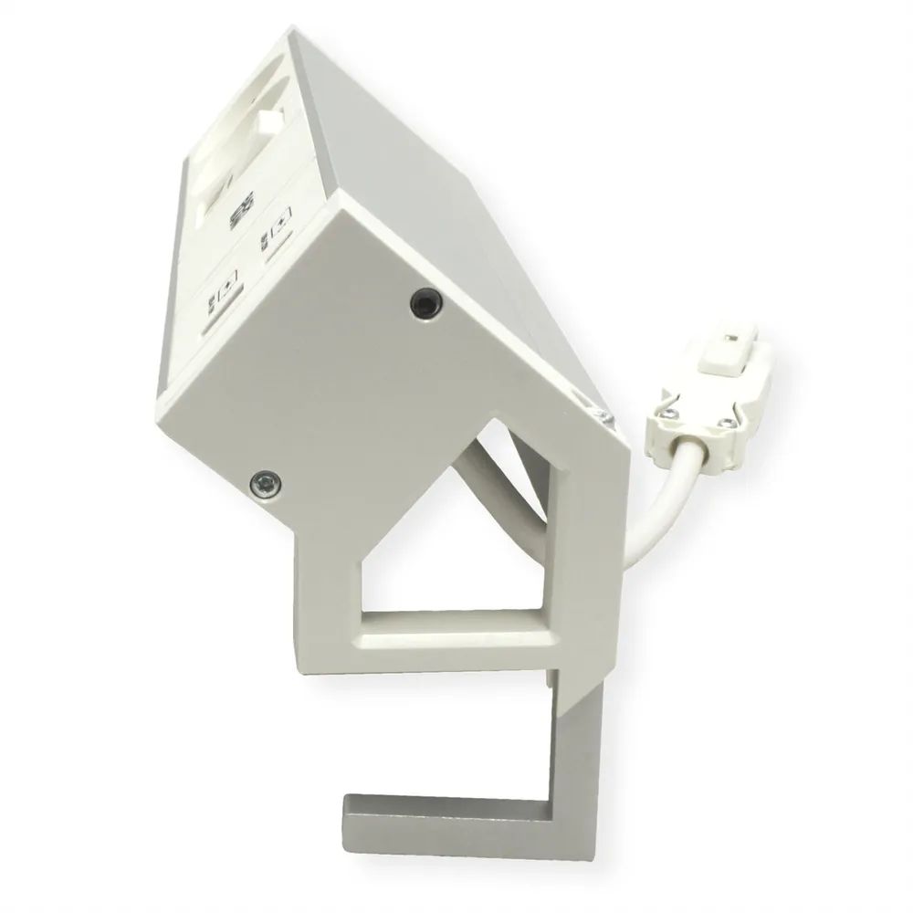 BACHMANN DESK2 ALU WHITE 2xUTE 1xUSB A/C 22W 1xSchalter 0,2m