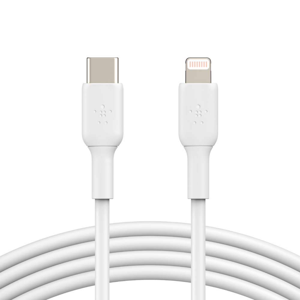 Belkin BoostCharge - Lightning-Kabel - 24 pin USB-C männlich zu Lightning männlich - 1 m - weiß - US