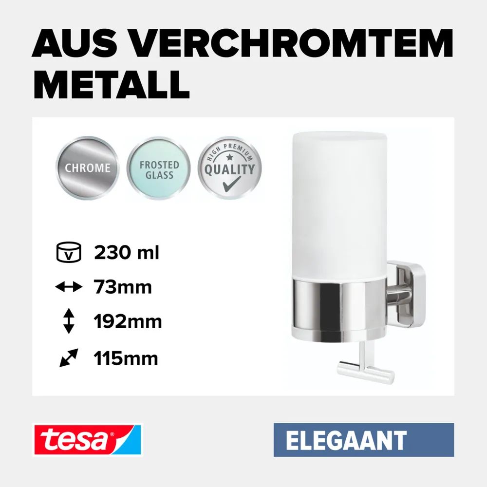 tesa® ELEGAANT Seifenspender,  verchromt
