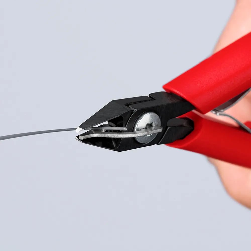 KNIPEX Elektronik-Seitenschneider mit Kunststoff-Hüllen brüniert 125 mm