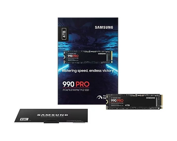 Samsung 990 PRO MZ-V9P4T0BW - SSD - verschlüsselt - 4 TB - intern - M.2 2280 - PCIe 4.0 x4 (NVMe)