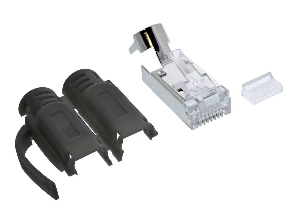 InLine Crimpstecker Cat.6A RJ45 geschirmt - 3-teilig schwarz 10er Pack