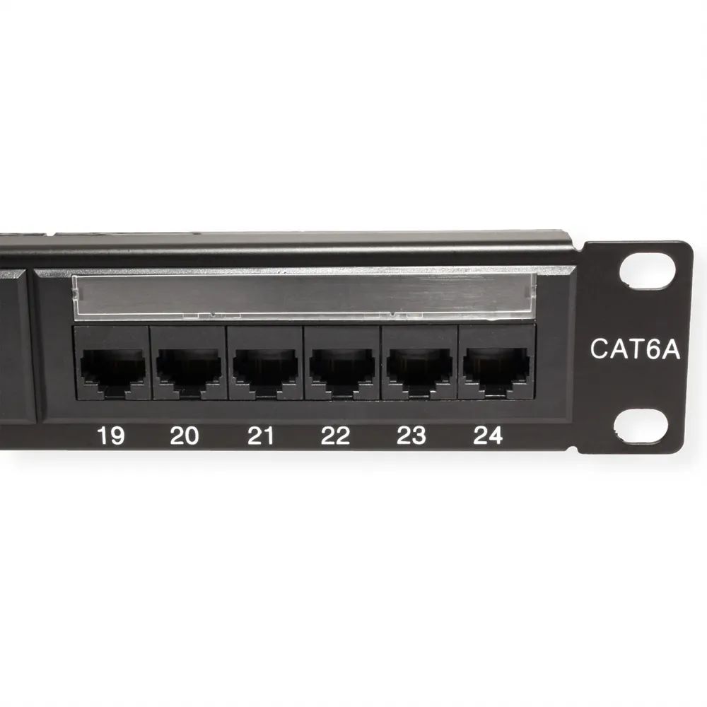 VALUE Cat.6A (Class EA) 19-Zoll-Patchpanel, 24 P, ungeschirmt, schwarz