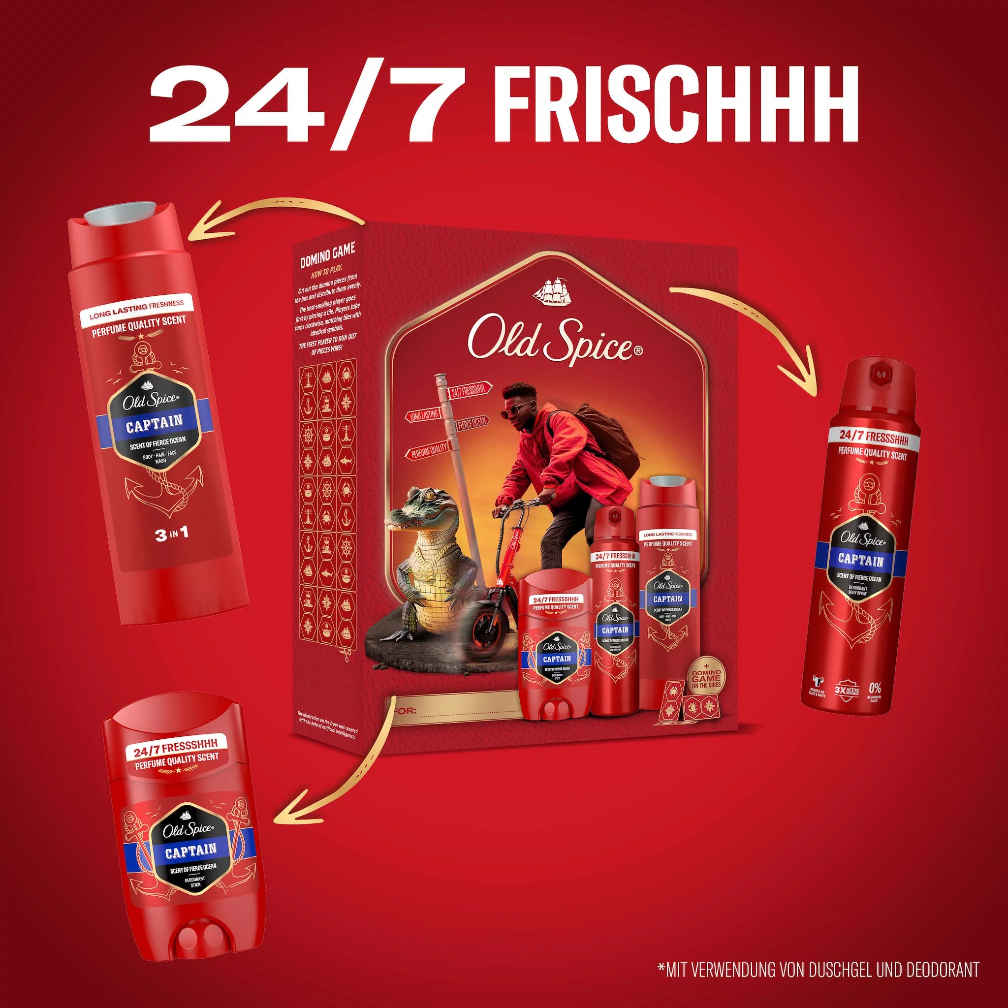 Old Spice Geschenkset Urban Traveller Captain (Spray, Stick, SG)