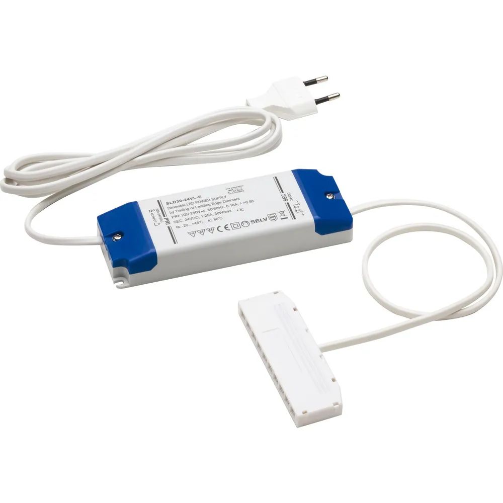 DOMUS LINE LED-Netzgerät SLD30, 24 V/DC, dimmbar, 9-fach Verteiler, 30 W
