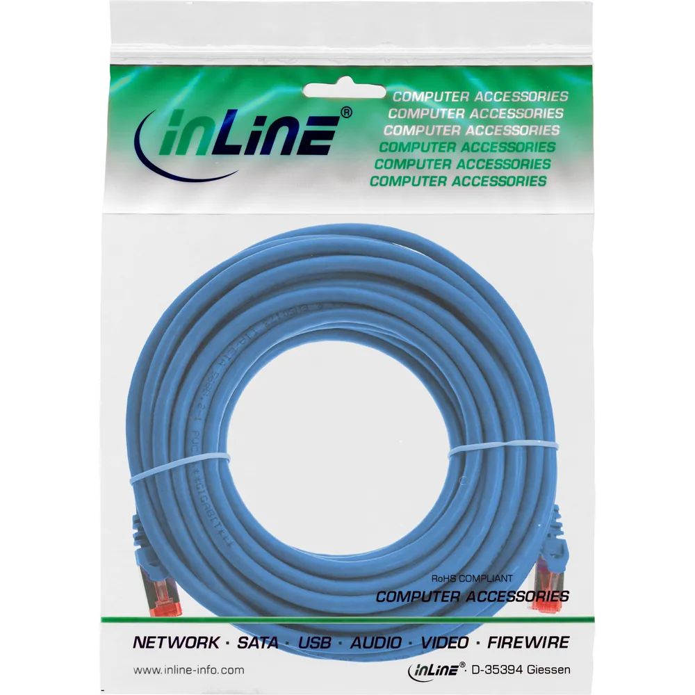 InLine Patchkabel - S/FTP (PiMf) - Cat.6 - 250MHz - PVC - CCA - blau - 5m