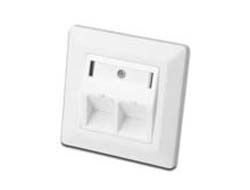 DIGITUS Leerdose für Keystone Module, Rahmen 80x80 mm + Zentralplatte 50x50 mm