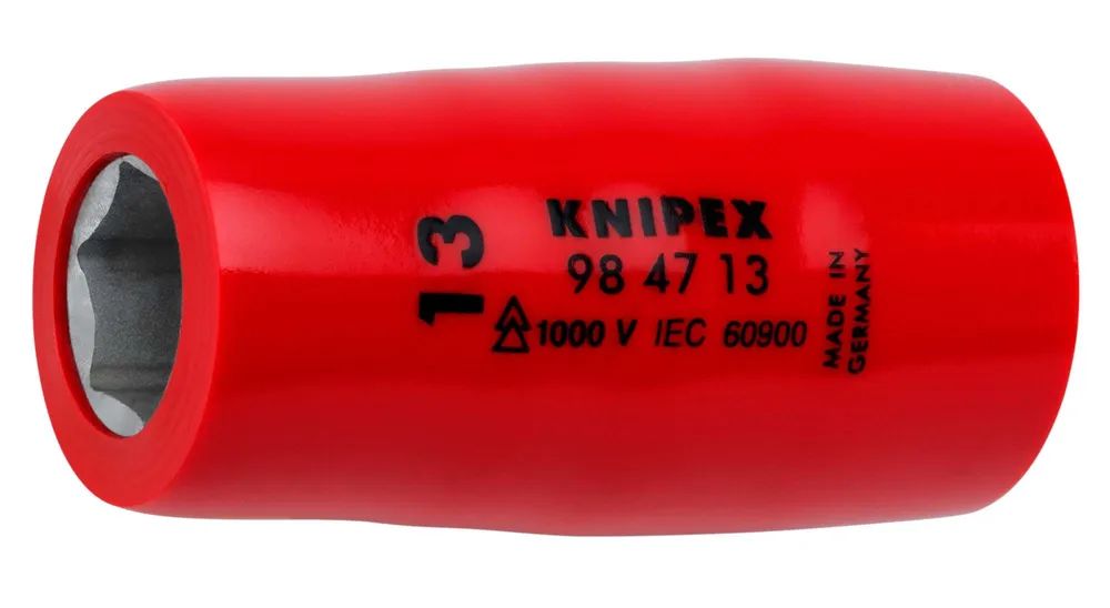KNIPEX Steckschlüsseleinsatz für Sechskantschrauben mit Innenvierkant 1/2" 55 mm
