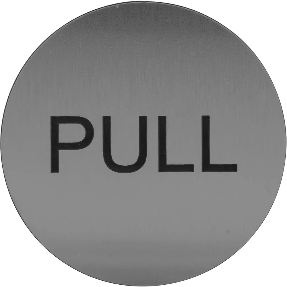 Schachermayer VVP Hinweisschild PULL, Durchmesser 60 mm, Kunststoff Edelstahl-Effekt