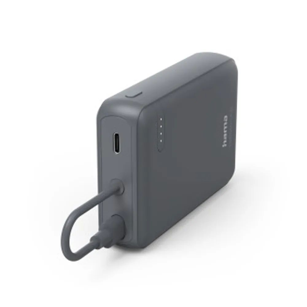 Hama Power Pack "Travel" mit Kabel, 10000mAh, 2 Ausgänge: 2x USB-C, Anthrazit