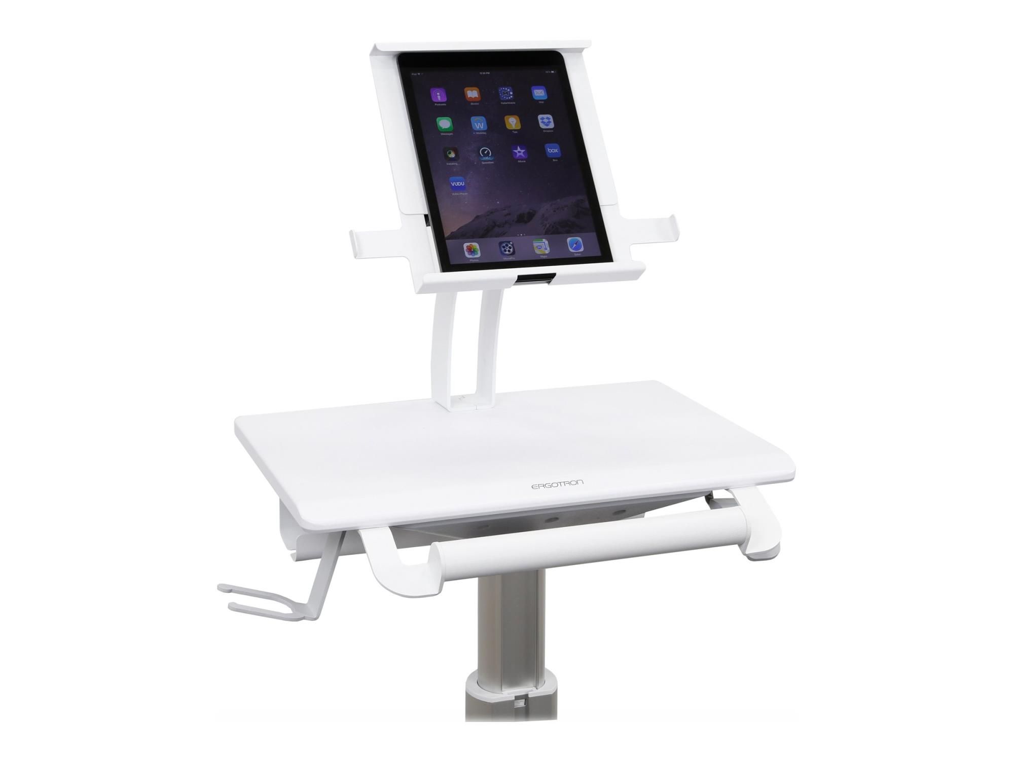 Ergotron Tablet Cart, SV10 - Wagen - für Tablet / Tastatur - medizinisch - Metall - weiß, Aluminium - Bildschirmgröße: bis zu 30,5 cm (bis zu 12 Zoll)