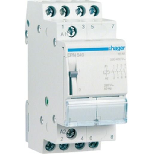 Hager FERNSCHALTER 4S. VERT.EINBAU / HAGER EPN 540 230V 16A EPN540