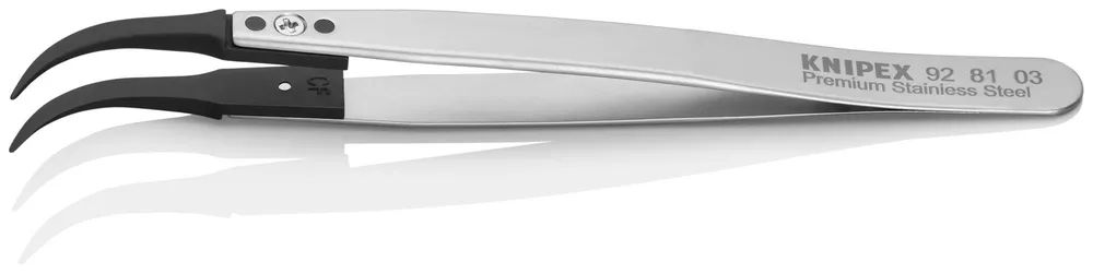 KNIPEX Pinzette mit Wechselspitzen ESD Glatt 130 mm