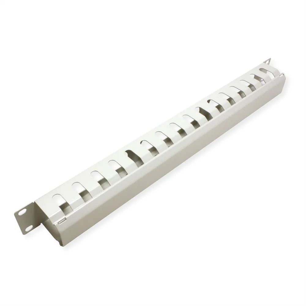 VALUE 19-Zoll-Frontplatte 1 HE mit Rangierkanal 40 x 40 mm, grau