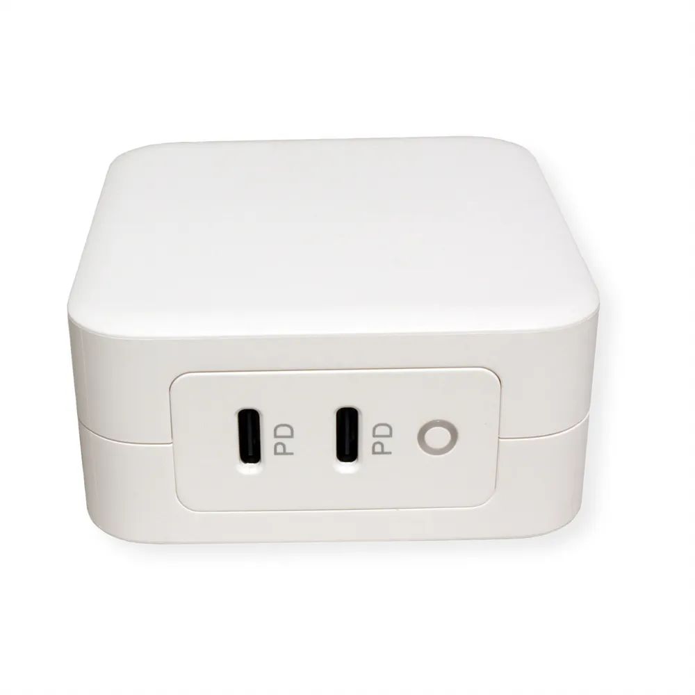 ROLINE USB Charger mit Euro-Stecker, 2 Port Typ-C (PD), GaN, 100W